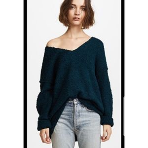 Free People Lofty Oversized V-neck Sweater